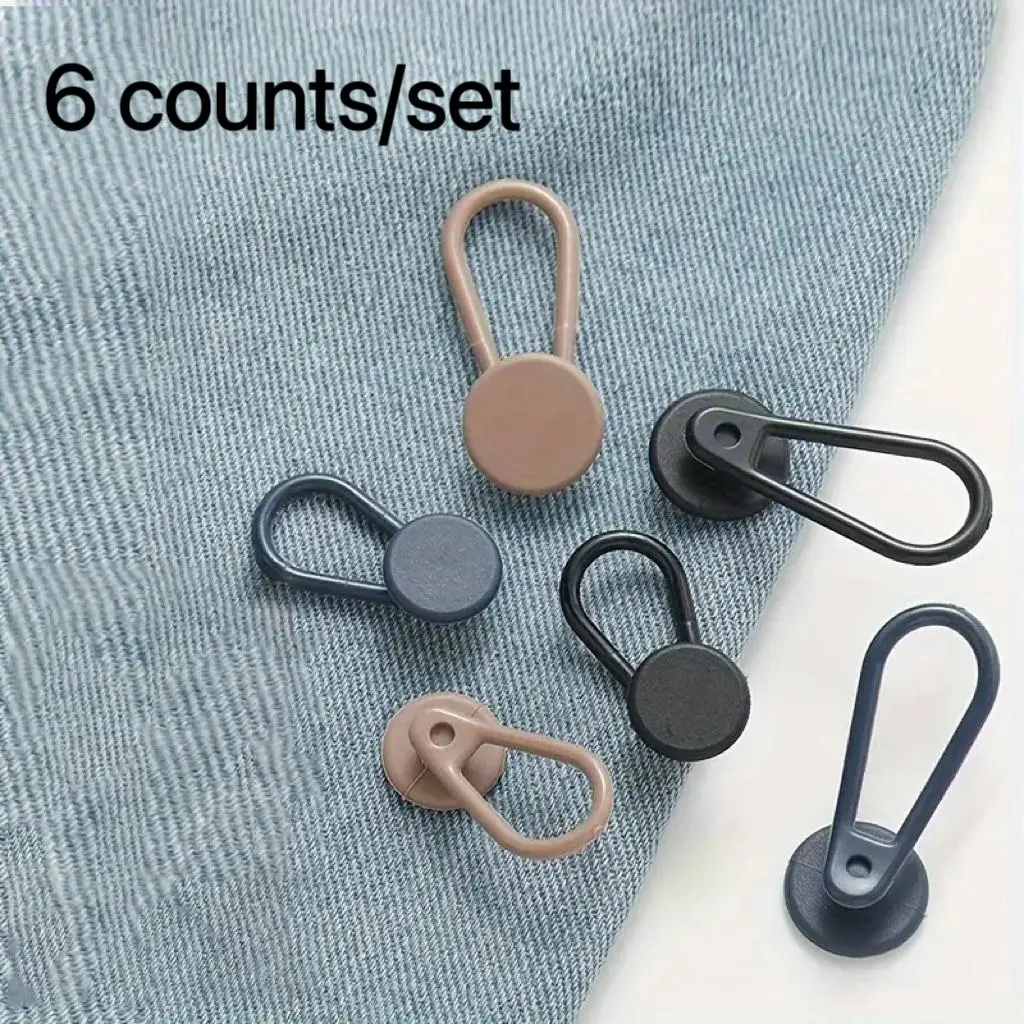 Jeans Waist Extension Buckle, 6 Counts/set Simple Casual Jeans Button Extender, Sewing Accessories for Jeans, Pants, Shorts, Skirts