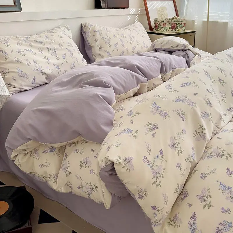 Floral Print Bedding Set, Decorative Bedding Set, 1 Count Bedspread & Pillowcase without Filler, Lightweight Soft Breathable Bedding Set for Home Bedroom, Duvet Cover Sets