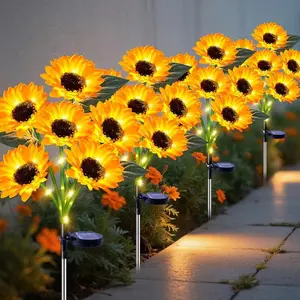 Solar LED Sunflower Garden Light, Realistic Night Glow Decor, Outdoor Pathway Lighting, Energy Saving, Suitable for Yard, Lawn, Home, Patio, Solar Garden Lights, Outdoor Landscape Lights