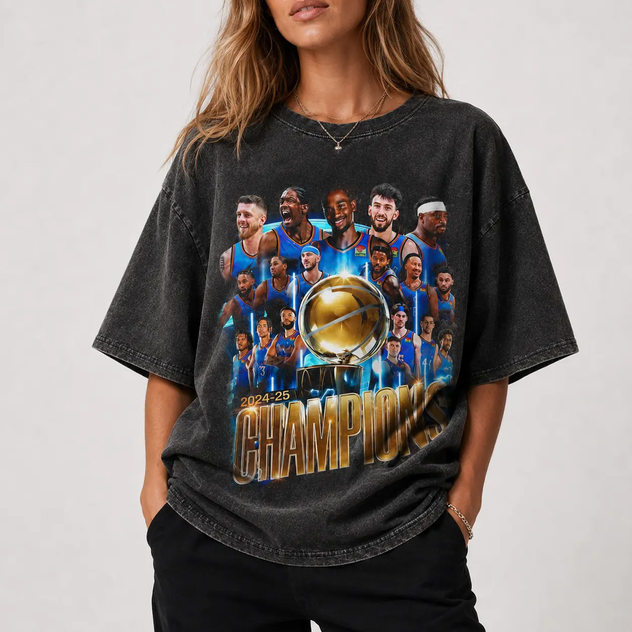 OkIahoma city 2025 Champs graphic t-Shirt, Basketball OKC Fan Tee, Finals Victory Graphic bootleg Tee, Wash T-Shirt, Gift for fan