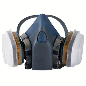 Reusable Half Face Mask with 2 Filter, Dustproof Gasproof Mask, Safety Mask for Paint, Woodworking, Construction, Polishing, Chemical, DIY