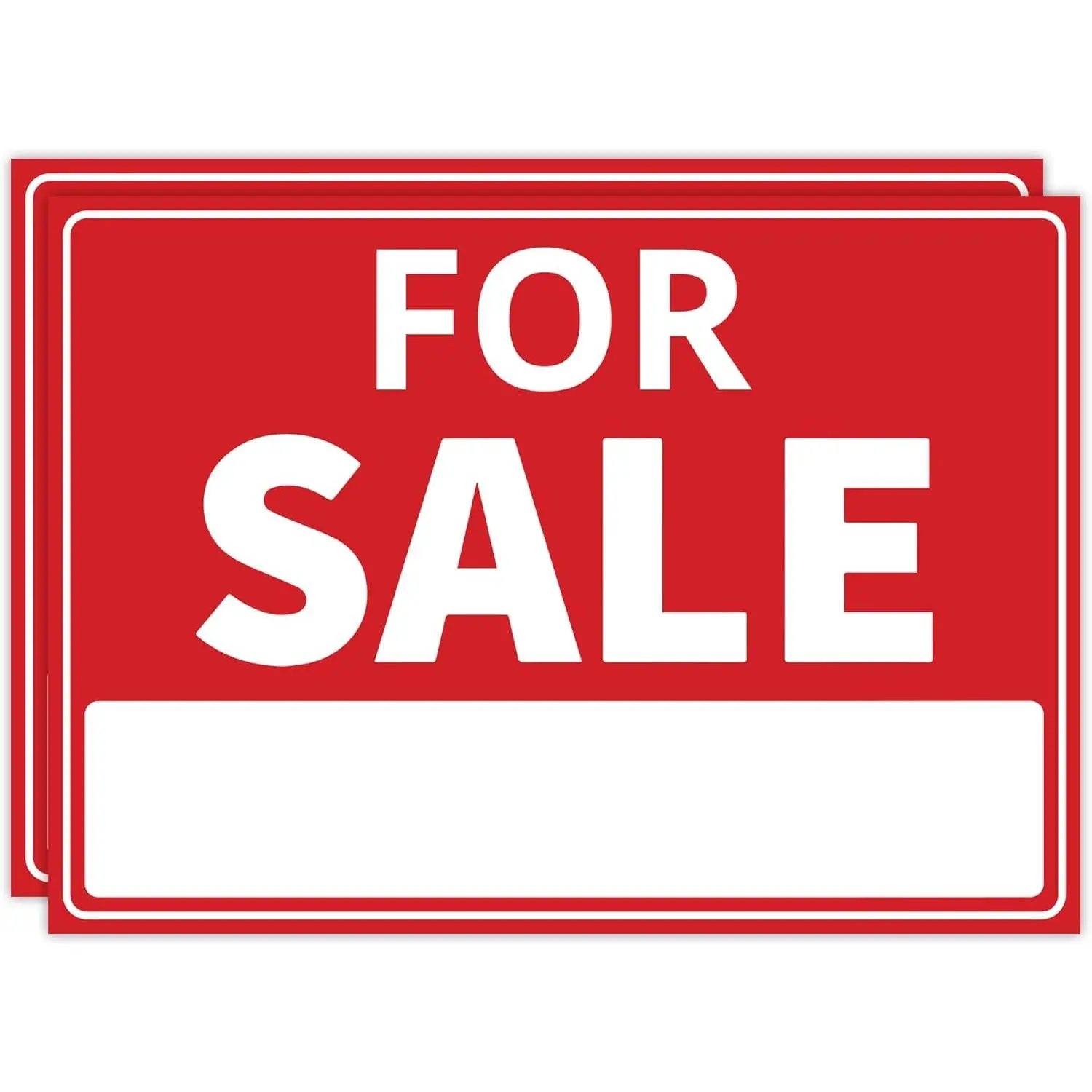 2PC For Sale Sign Car, 14 Inches by 10 Inches - 20 mil Polystyrene Plastic - Car For Sale Signs For Vehicles Window Boat
