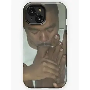 This phone case features a toe-sucking character with a big toe in its mouth, and is compatible with iPhone