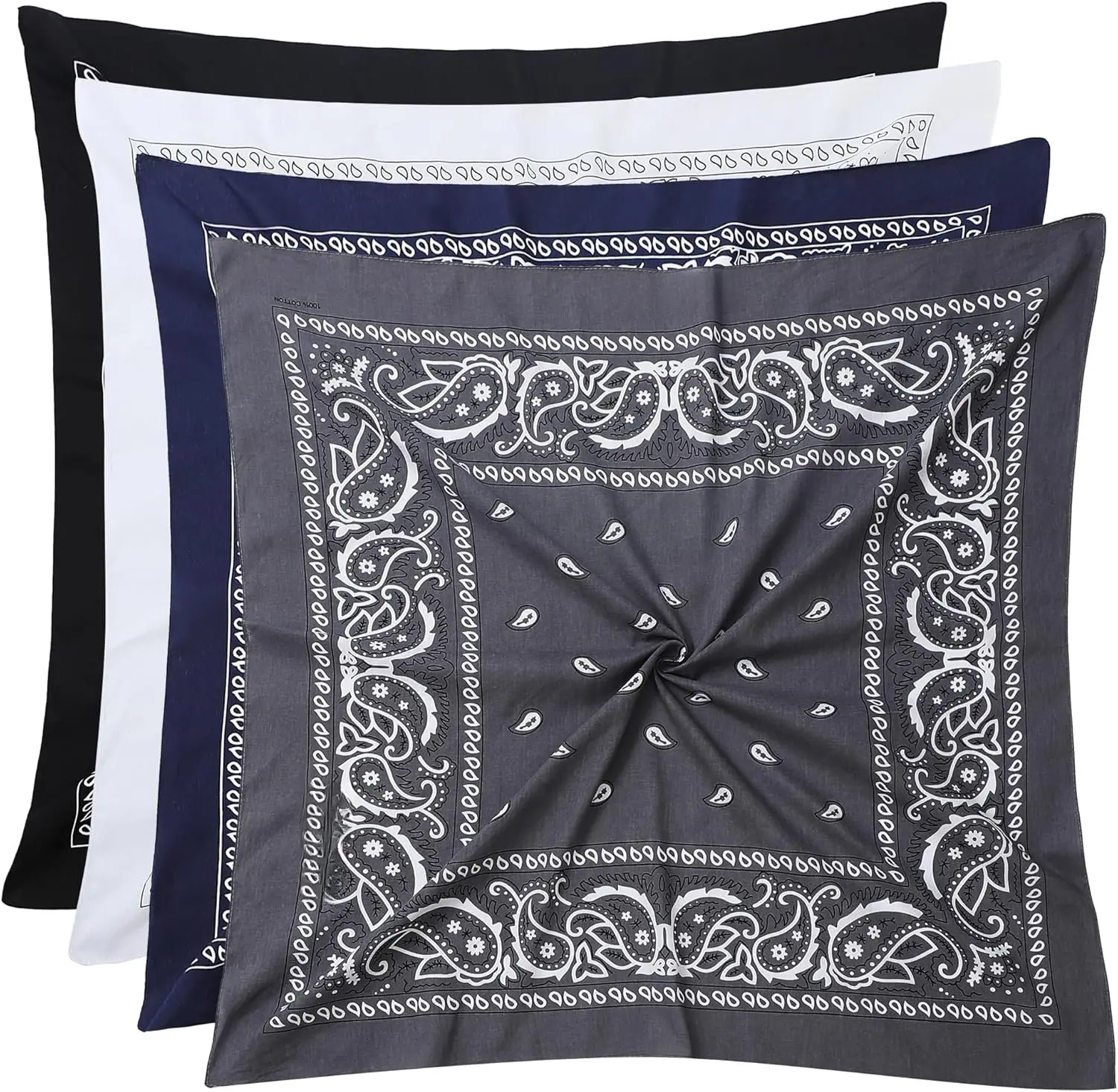 Casual Synthetic Bandana, Large 27" x 27" Multi-Purpose Accessory for All Seasons Daily Wear, Bandana Hairstyle, Multi-Colors, Square Shape, Headband, Bandana Style, Modern
