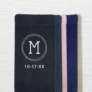 Monogram Wedding Socks – Personalized Initial & Wedding Date Socks for Groom & Groomsmen