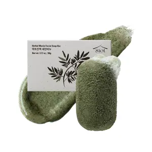 SIOT Herbal Mucin Facial Soap Bar | Hydrating & Soothing with Coconut, Jojoba, Olive Oil, Green Tea, and Mugwort – Handmade, Cleanser for Acne & Sensitive Skin | 3.2ozX1ea
