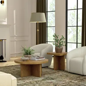 Donte Round Coffee Table, Oak