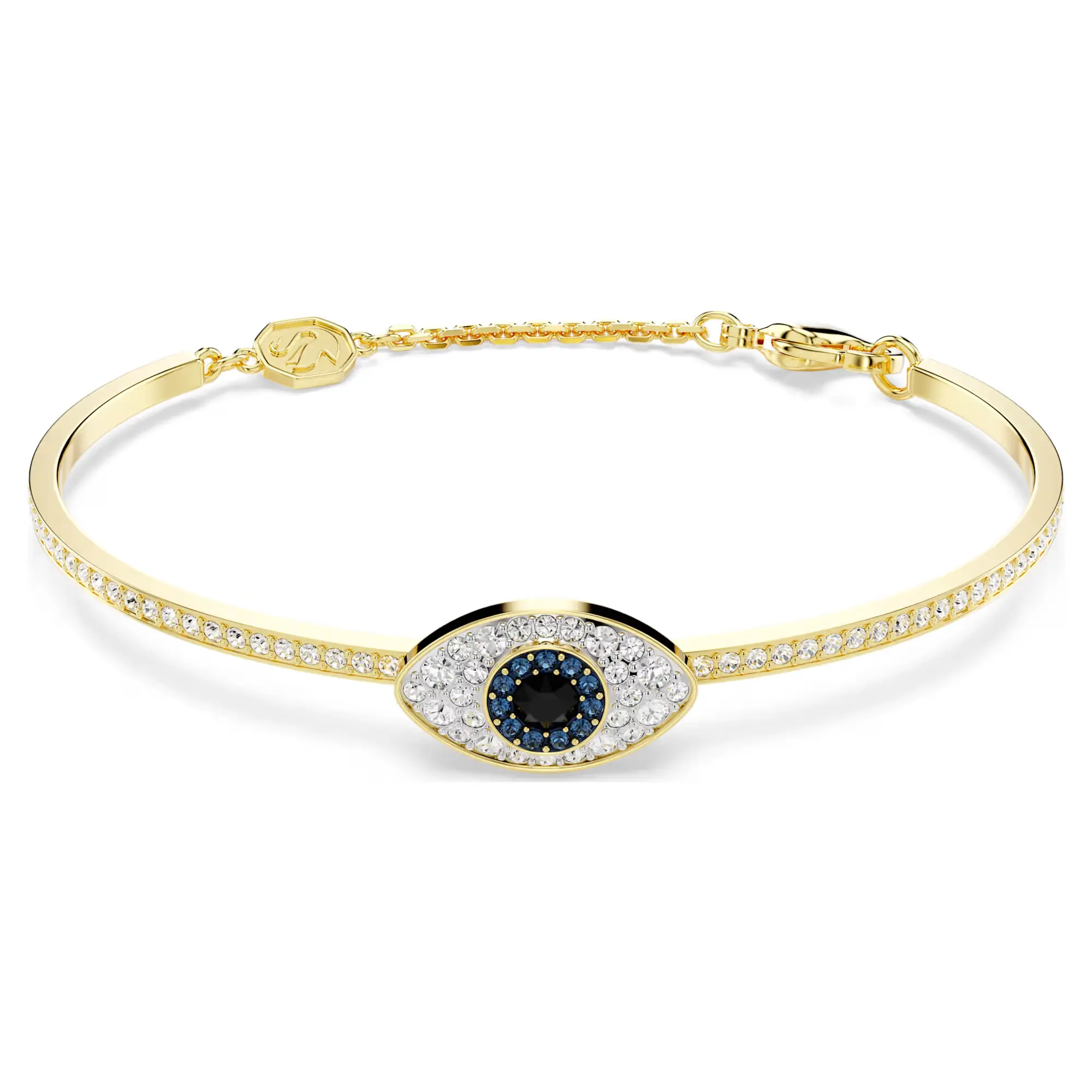 Swarovski Symbolica Bangle - Evil Eye - Blue - Gold-tone Plated - Medium 5692171, Plated Silver Bracelets & Anklets, Everyday Wear