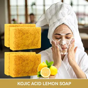 1-3PCS Lemon Turmeric & Kojic Acid Brighetning Soap, Dark Spot Remover, Kojic Acid Soap- Body Care Body Wash Skin Care Skin Repair Cleanser Cleansing Comfort