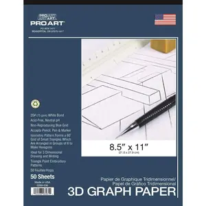 Graph Paper Pad 8-1/2-inch x 11-inch 50 Sheet Tape Bound White/Blue
