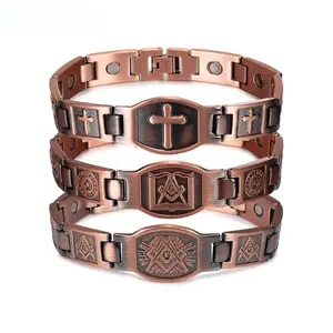2025 New Men's pure copper retro bracelet Magnetic bracelet Simple magnetic pure copper bracelet