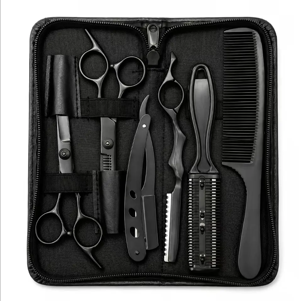 6-Piece Professional Haircutting Kit for Smooth Trims, Durable Hair Scissors Set with Comfortable Handling - Unisex Barber Tools with Stainless Steel Blades for Home & Salon, Haircare, Parents, Trimmer, Barber Equipment, Six Pieces