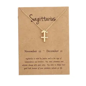 18K Gold-Plated Necklace with Zodiac Sign Letter Pendant – Perfect for Women and Girls, Ideal for 18th Birthday Gift, Measures 18 Inches in Length Female woman non