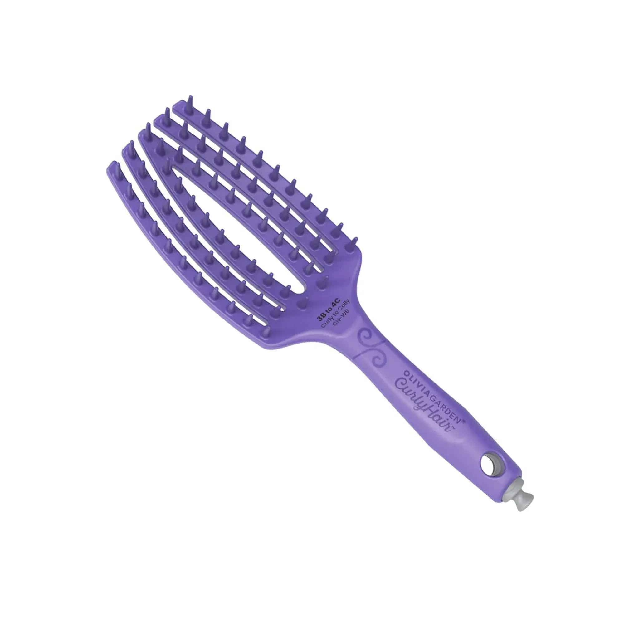 Olivia Garden Purple Curly Hair Wide Bristle Vented Brush - Curl Defining, Detangling, Hair Styling Tool, Curl Defining Brush, Detangling Hair Brush
