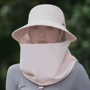 All-around Neck Protection Sun Hat with Bee-feather Design Breathable Full Face Coverage Mosquito Repellent for Outdoor Activities