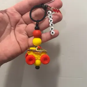 Monster Jam Keychain el toro loco with Colorful Beads and MAMA Charm