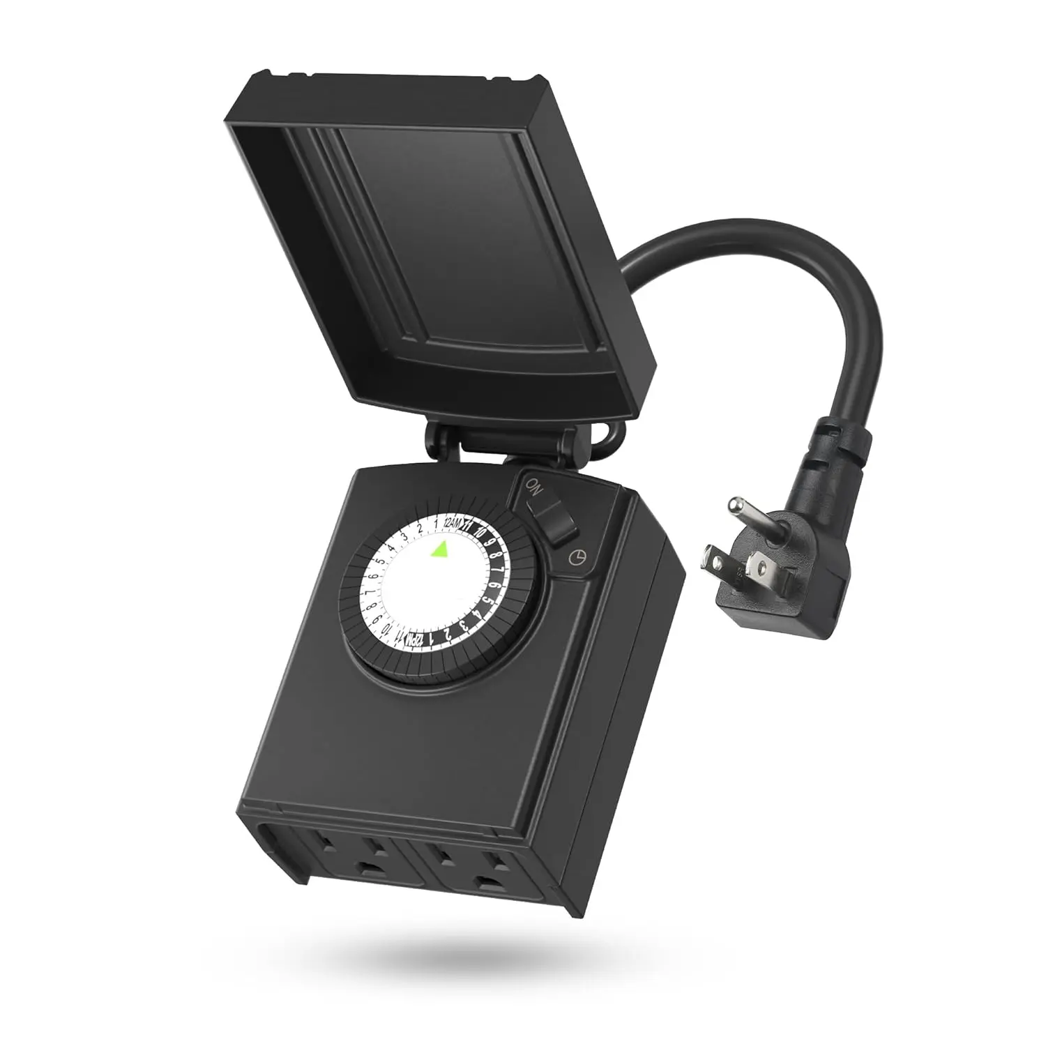 24 Hour Heavy Duty Mechanical Timer, Outdoor Timer Outlet  with 30 Minutes Intervals, 2 Grounded Outlets for Christmas Lights Pool Pump,15A 1/2HP, ETL Listed