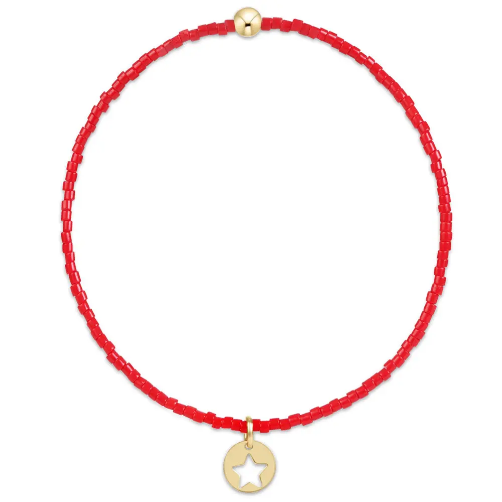 ENEWTON | Hope Classic Bracelet with Star Gold Disc - Bright Red