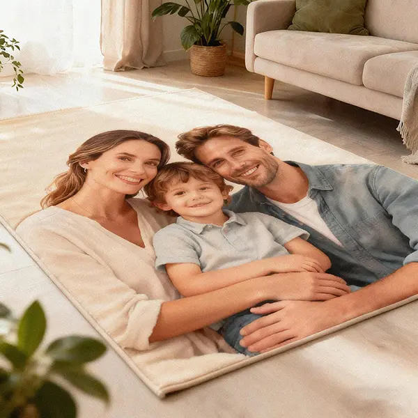 PrintToucan Personalized Custom Photo Print Rug - Non-Slip, Machine Washable Indoor Mat, Customizable with Photos/Logo/Text, Kid Room Bedrooms Home Supply Festive Backdrop Accessory
