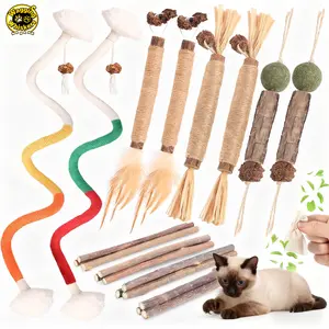 WAGGING WHISKERS Pet Isle Cat Chew Toys, Silvervine Sticks Catnip Rope Toys for Cats Teeth Cleaning, Kitten Dental Care, Enhances Oral & Dental Health