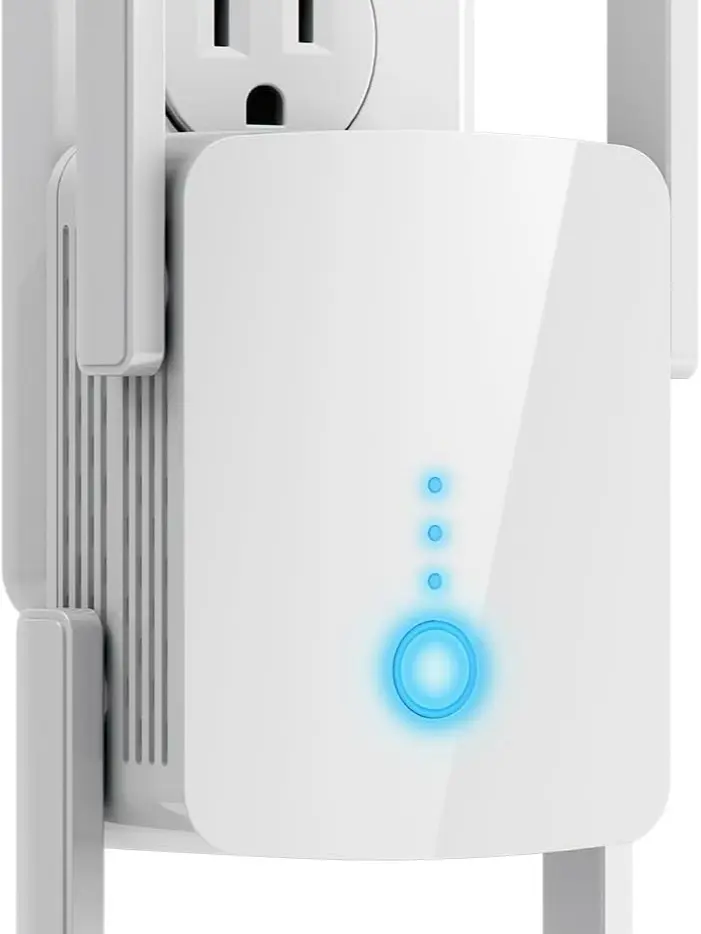WLM Fastest WiFi Extender Signal Booster for Home - Up to 9000 sq. ft Coverage, Easy Set Up, Ethernet Port, Long Range, Ultra-Stable Router Internet Booster