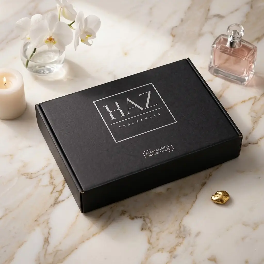 HAZ FRAGRANCES Women's Scented Discovery Sample Box - 16 Premium 2ml Extrait de Parfum Samples with Long-Lasting Fruit Woody Floral, Vanilla Notes, Ideal for Day Night Use to Explore Fragrances