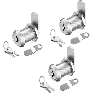 3 Pack Cabinet Locks with Keys, Keyed Alike RV Cam Lock 7/8", Mailbox Lock Replacement for File Drawer Toolbox RV Storage Door, Zinc Alloy