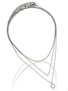 Women's Heart Pendant Necklace Set, Elegant Alloy Jewelry Gift for Women, All-Seasons Fashion Accessory for Daily Wear & Special Occasions