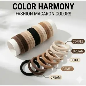 10 Durable Elastic Hair Bands, Gentle Non-damaging Hair Ties, Perfect For All Hair Types Ponytail Holders For Ladies And Girls