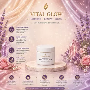 Vital Glow – Tamarind Hand + Feet Repair & Renewal Cream Helps Improve the Appearance of Dark Knuckles & Rough Skin Glycerin Coconut Oil