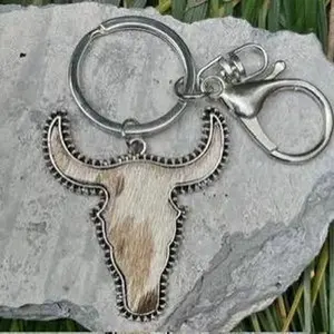 Brown Cow Print Keyring