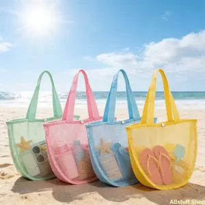 [Seashell Bag] Gift for Her/Him 1pc  Seashell Bag, Conch Mesh Pouch, Beach Bag, Mesh Conch Collection Bag, Seashell Mesh Pouch, Conch Tote Bag