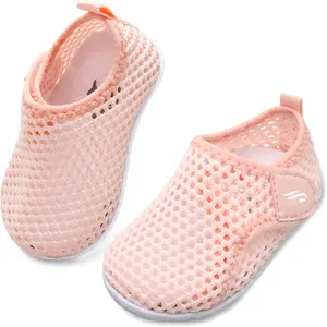Unisex 0-3 Years Baby Breathable Knit Mesh Slip-On Water Shoes, Barefoot Swim Pool Sandals, Beach Walking Athletic Footwear