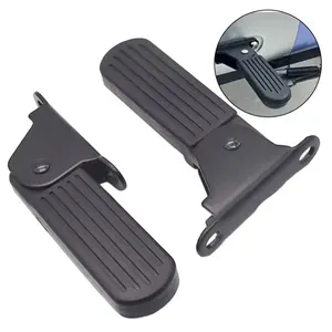 1 Pair, Electric Bicycle Front Footrest, Custom Footrest, Scooter Front Folding Foot Peg, Leg Support Pad, Thickened Steel Plate & Nylon Material, Electric Vehicle Accessories