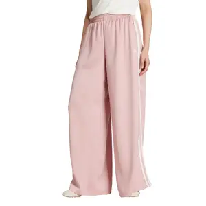 Adidas Originals  Women's Satin Ruffle Wide Leg Pants, Pink Ruffle, KC8815