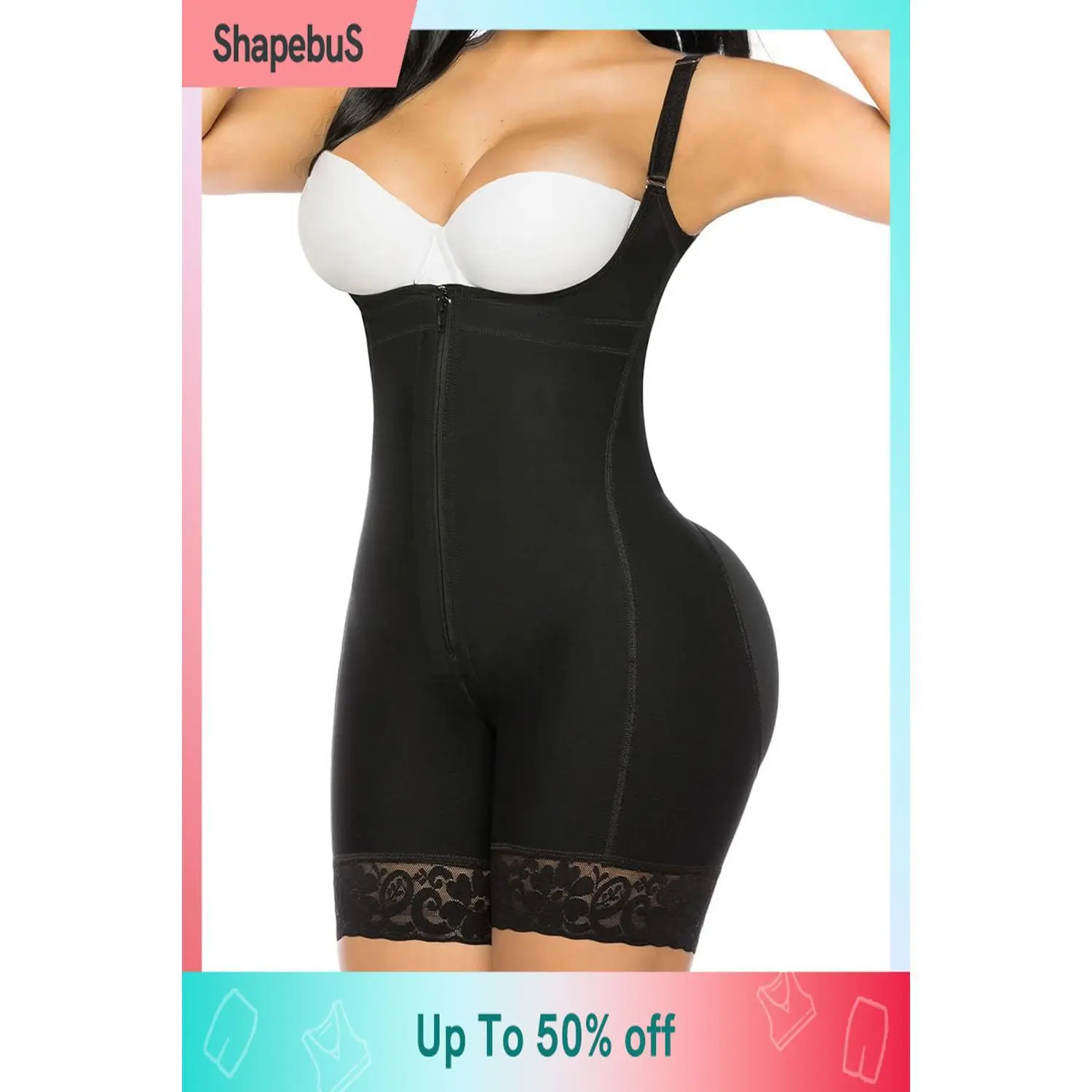 Women's Colombian Crotchless Shapewear Bodysuit - High Waist Tummy Control, Postpartum C-Section Support, Butt Lift Compression, Minimalist Abdominal Belt Body Molder Corset (Black), Abdominal Belt Shapewear Bodysuit, Body Molder Shapewear Bodysuit