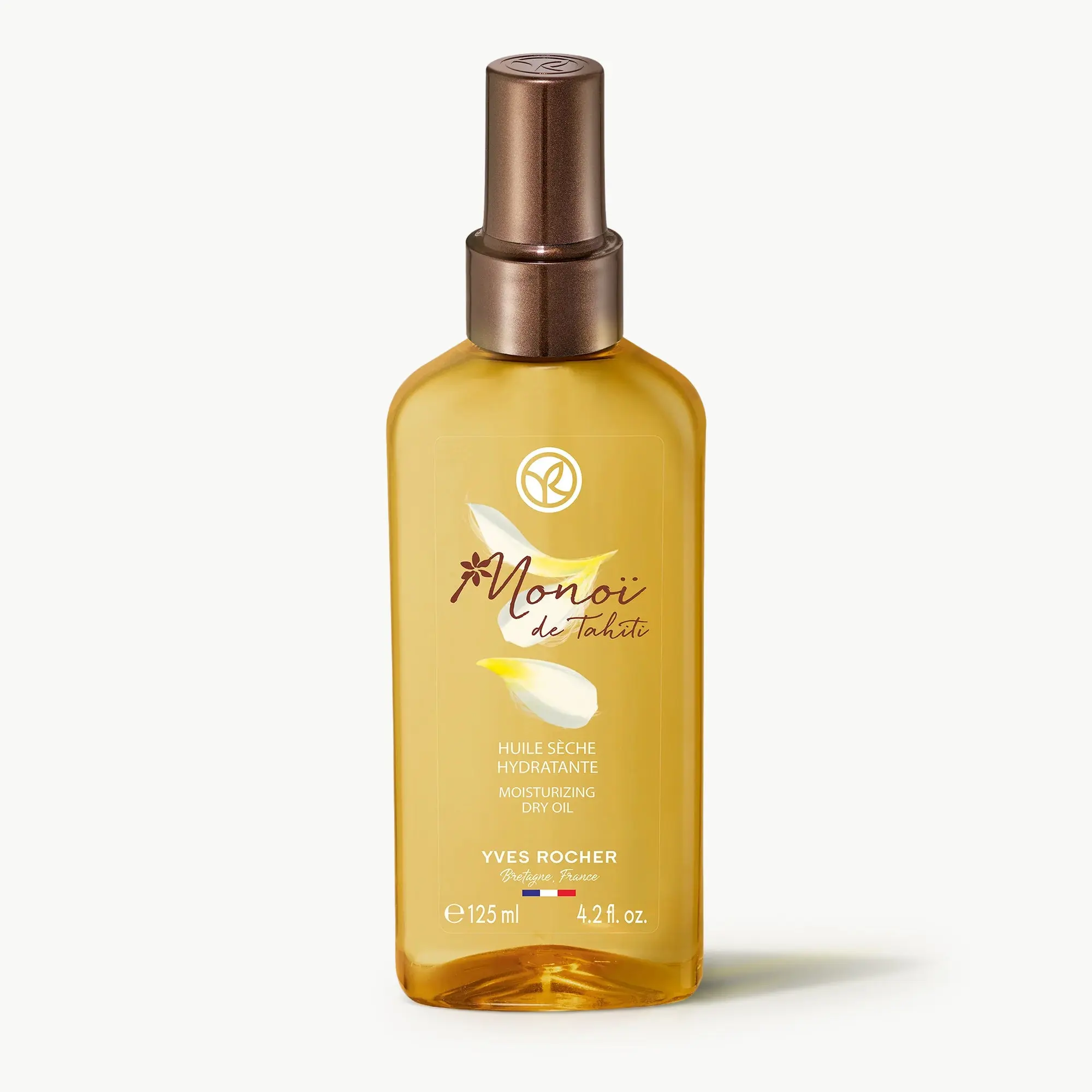 Yves Rocher Monoi Moisturizing Dry Oil 4.4 fl oz - Hydrating Body Care with Scented Fragrance for Comfort and Hydration