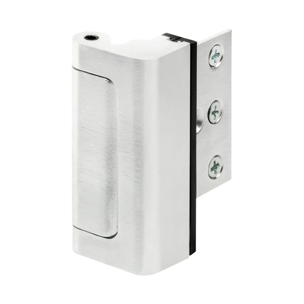 Prime-Line Brushed Chrome Jamb Entry Door Blocker, Metal Bar Jamb Stopper for Door Hardware Applications
