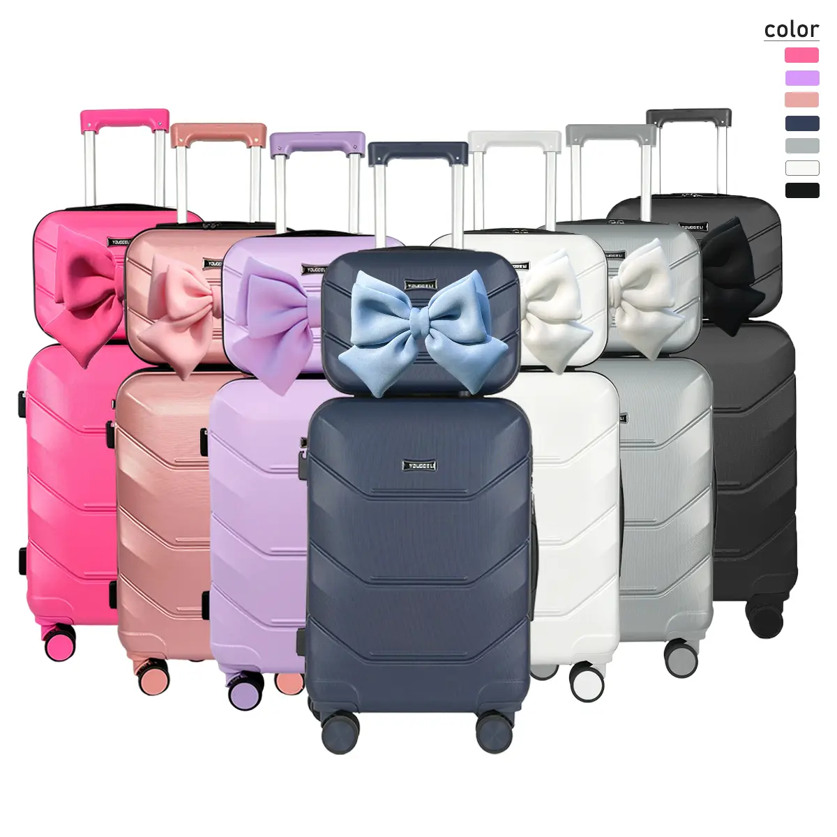 Upgraded Hardside Luggage Set, 2-Piece Carry-On (13''+20'') - Lightweight Travel Bags with USB Port, Leakproof Built-In Cup Holder, Hooks, TSA Lock, Swivel Wheels, Anti-Burst Zipper, Phone Holder, No Check-In Needed, Ideal Father’s Day Gift, Carry On Lugg