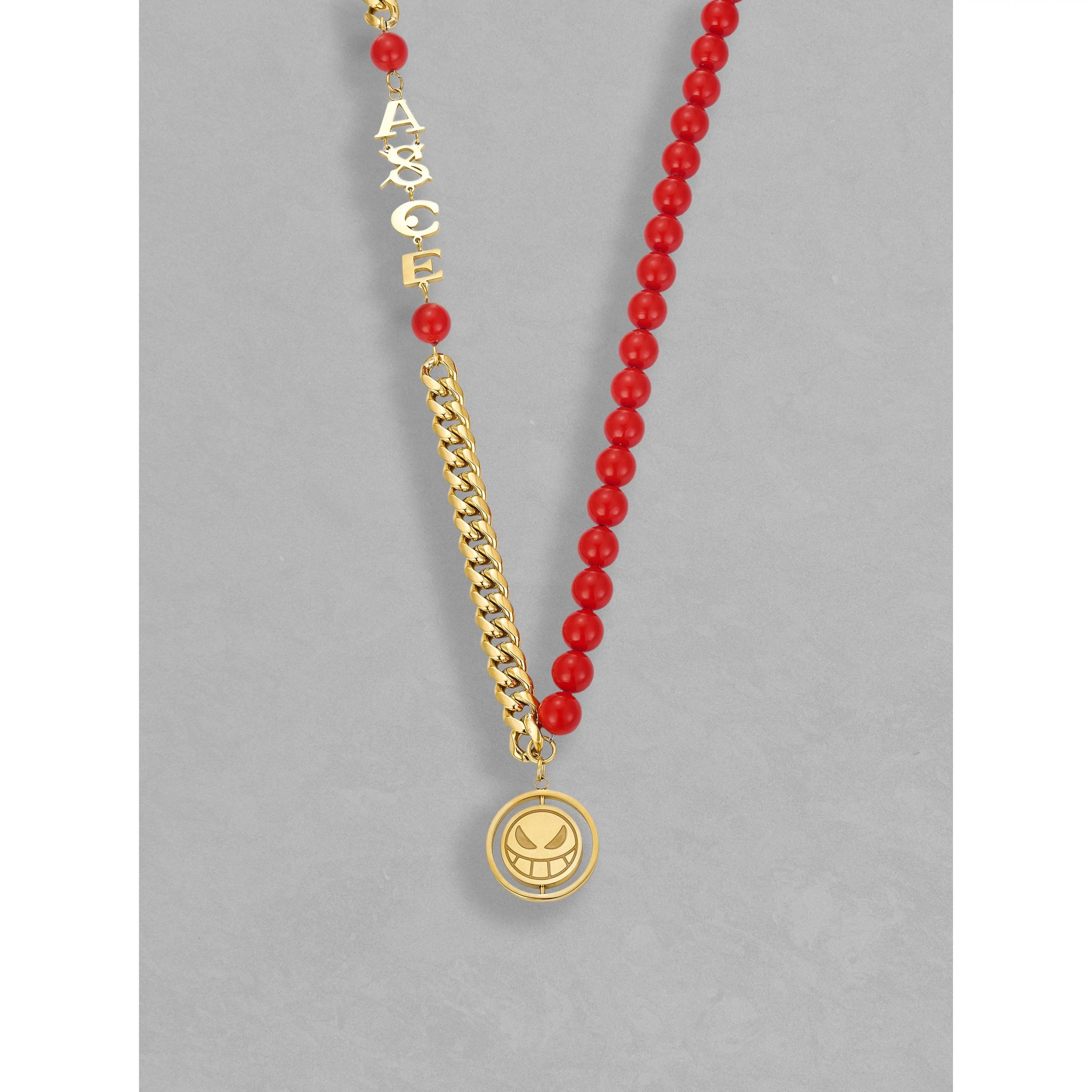 Spade Necklace (RED+GOLD)
