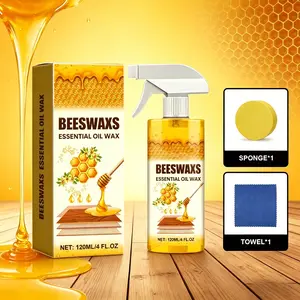 Beeswax Wood Polish Spray – Natural Wood Polish & Restorer for Furniture, Floors & Cabinets – Non-Greasy Wood Care Spray with Shine & Anti-Dust Protection