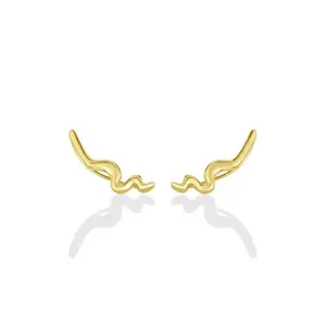 Large Ripple Climber Earring - Plain