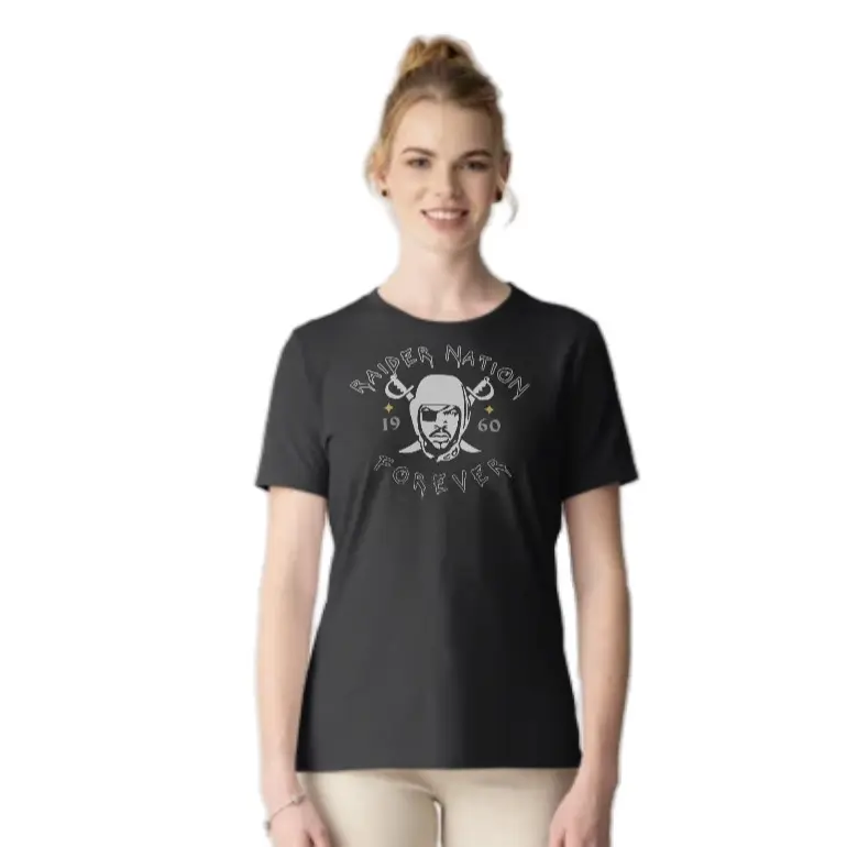 RN Forever Black T-Shirt with "R N FOREVER" Design and Year 1960 Print with the President of the řaider nation Menswear Tshirt Streetwear Crewneck Casual Shortsleeve
