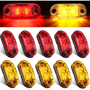 10PCS LED Trailer Lights 2 Diode LED Trailer Side Marker Light, Oval Running Lights for RV Camper Accessories