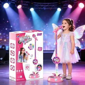 Kid's Kpop Karaoke Microphone Toy with LED Lights Portable music toy Boosts your child's happiness and confidence,Perfect birthday, Christmas, and Easter gift for kids ages 3-8 festival party Early music education