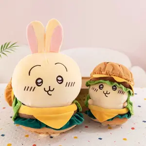 Creative New Chiikawa Big Mac burger Plush Toy Cute Hachiware USAGI Plush Doll Stuffed Kawaii Anime Figure For Kid Girl Gift