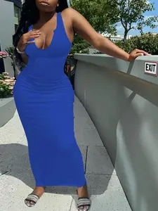 Women's Sleeveless Dress, Slim Fit Summer Long Dress, Comfortable Casual Daily Wear, Perfect for Everyday