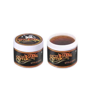 Strong Hold Hair Pomade 4oz Water-Soluble Styling Wax for Curly Thick Stubborn Hair Long Lasting Shine Fresh Scent Men's Hair Care Styling Cream