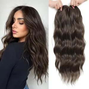 PANEWAY 20″ Wavy Synthetic Hair Topper with Bangs – Clip-In Volume for Thinning Hair | Daily Confidence Boost