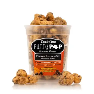 Peanut Butter Cup (GF) Puffy Pop Popcorn Puffs - No Kernels, No Hulls - Easy to Eat Snack Peanut Butter Cup (GF) Puffy Pop Popcorn Puffs - No Kernels, No Hulls - Easy to Eat Snack